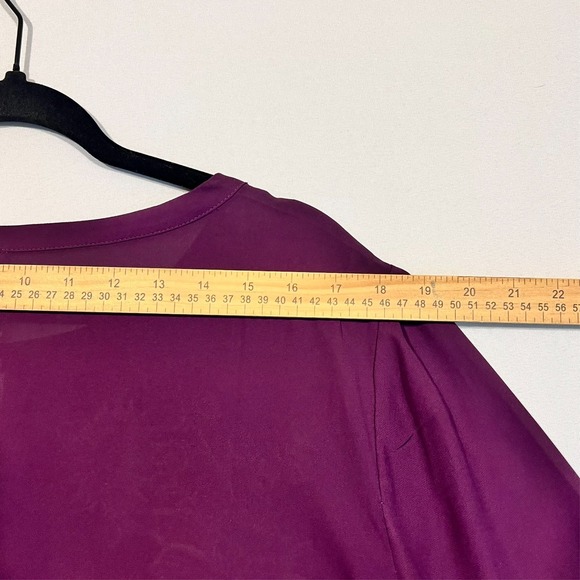 Chico's Peasant Blouse Tunic Boho Purple Floral Embroidered Tassel Sz 4 US 20/22 - Picture 9 of 10